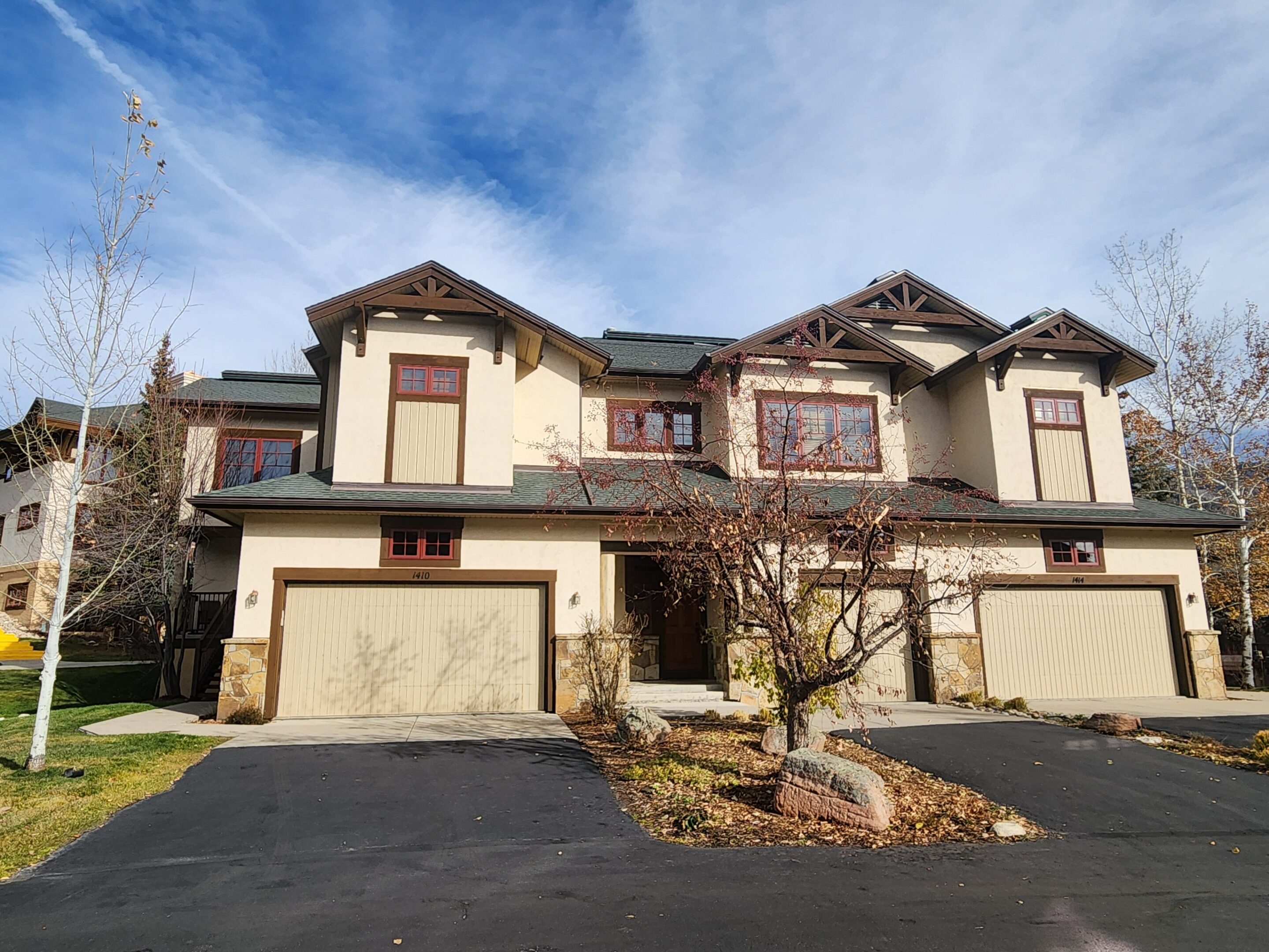 Spacious residential property with bare trees