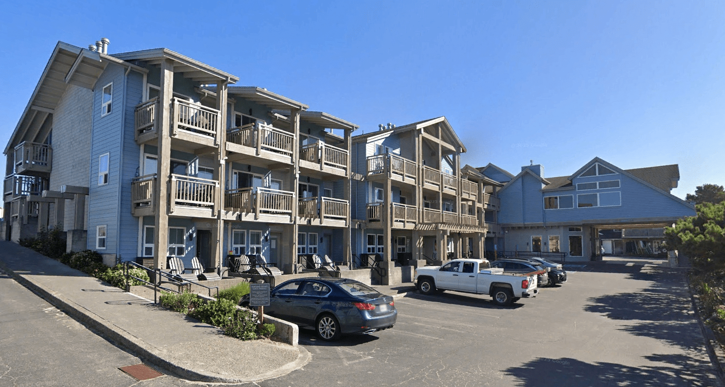 Coastal hotel with balconies