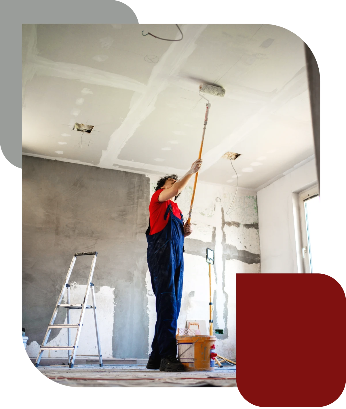 Interior room being painted white